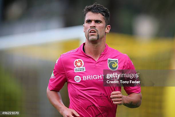 Fabio Ferreira of the Mariners looks on during the round five A-League match between the Central Coast Mariners and the Wellington Phoenix at Central...