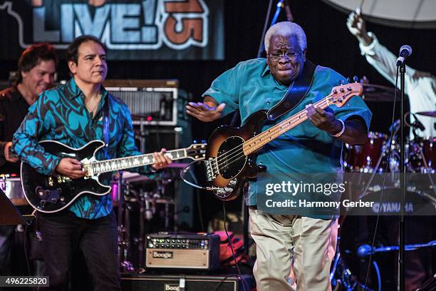 Abraham Laboriel performs at Bass Player Live 2015 at SIR Studios on November 7, 2015 in Hollywood, California.