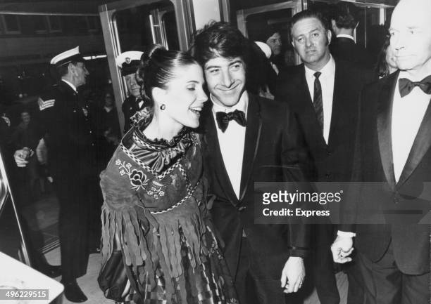 Actor Dustin Hoffman with his wife Anne Byrne, attending the premiere of his movie 'Little Big Man', April 23rd 1971.