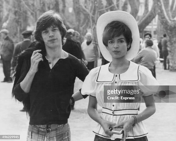 Singer Mick Jagger and his girlfriend Bianca Pérez-Mora Macías prior to their wedding in the South of France, May 7th 1971.