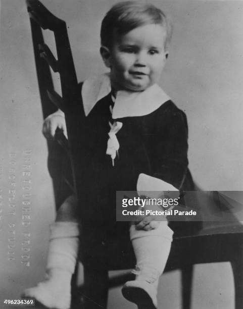 Portrait of actor Charlton Heston as a child, aged 15 months, 1925.