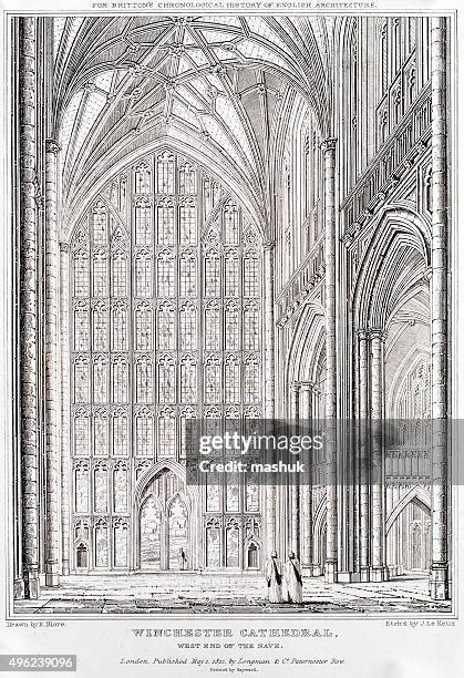 winchester cathedral, london - winchester cathedral stock illustrations