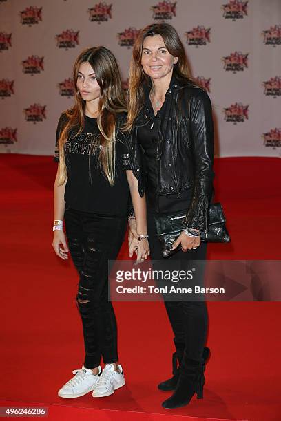 Thylane Blondeau and Veronika Loubry attend the17th NRJ Music Awards at Palais des Festivals on November 7, 2015 in Cannes, France.