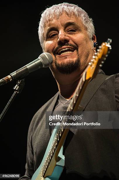 The singer-songwriter Pino Daniele during a concert at the Mediolanum Forum. Assago, Italy. 22nd December 2014