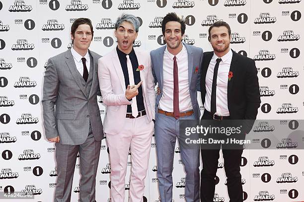 All Time Low attends the BBC Radio 1 Teen Awards at Wembley Arena on November 8, 2015 in London, England.