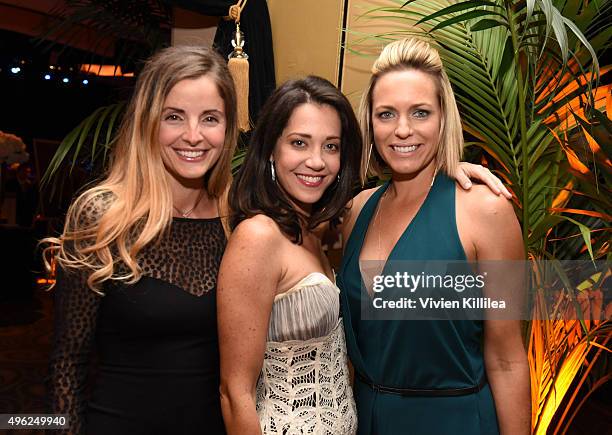 Actresses Alexis Thorpe, Heather Lindell and Arianne Zucker attend the Days Of Our Lives' 50th Anniversary Celebration at Hollywood Palladium on...