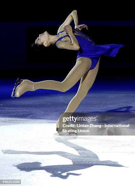 Zijun Li of China performs during the Exhibition Program on day three of Audi Cup of China ISU Grand Prix of Figure Skating 2015 at Beijing Capital...