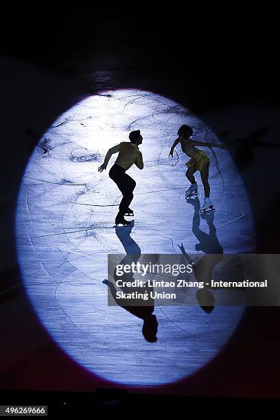 Wenjing Sui and Cong Han of China perform during the Exhibition Program on day three of Audi Cup of China ISU Grand Prix of Figure Skating 2015 at...