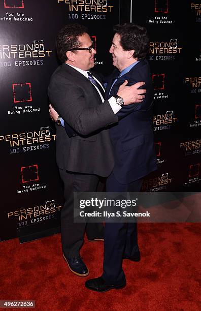 Actor Kevin Chapman and Chief Executive of Warner Brothers Television Peter Roth attend "Person Of Interest" 100th Episode Celebration at 230 Fifth...