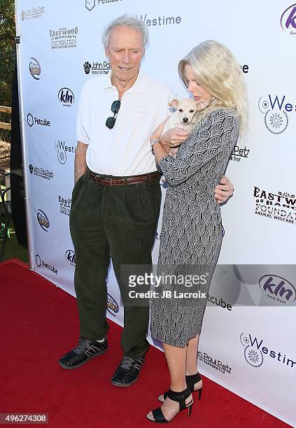 Clint Eastwood and Christina Sandera attend Eastwood Ranch Foundations hosts 1st annual Fall Garden Party Animal Rescue Fundraiser at at Malibu...
