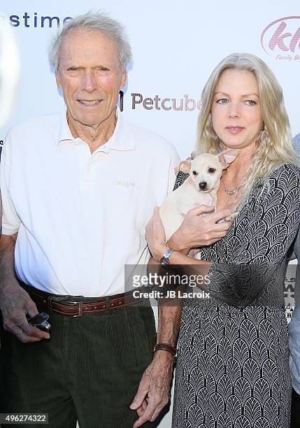 Clint Eastwood and Christina Sandera attend Eastwood Ranch Foundations hosts 1st annual Fall Garden Party Animal Rescue Fundraiser at at Malibu...