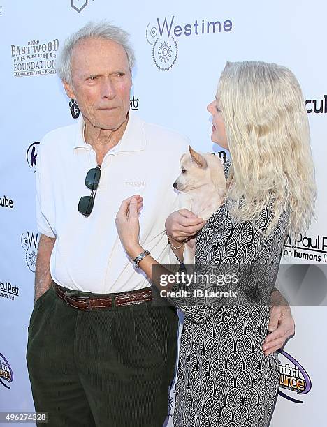 Clint Eastwood and Christina Sandera attend Eastwood Ranch Foundations hosts 1st annual Fall Garden Party Animal Rescue Fundraiser at at Malibu...