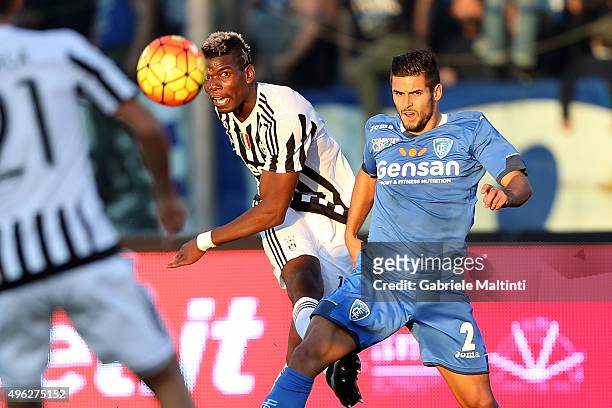 Paul Pogba of Juventus FC in actrion during the Serie A match between Empoli FC and Juventus FC at Stadio Carlo Castellani on November 8, 2015 in...