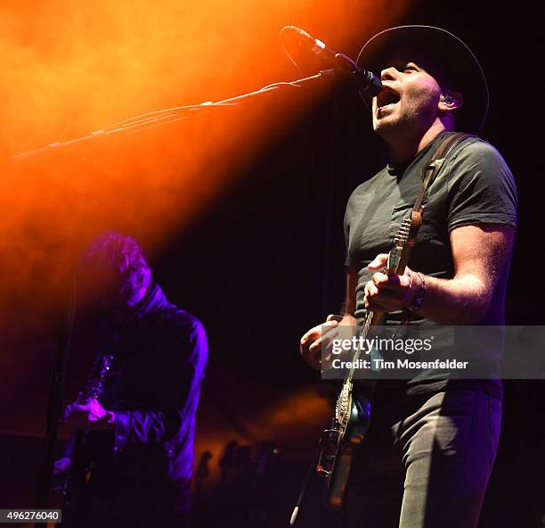 Andy Bell and Mark Gardener of Ride perform during Fun Fun Fun Fest 2015 at Auditorium Shores on November 7, 2015 in Austin, Texas.