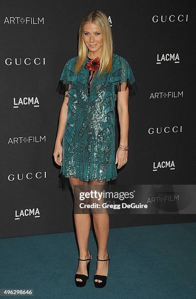 Actress Gwyneth Paltrow arrives at the LACMA 2015 Art+Film Gala Honoring James Turrell And Alejandro G Inarritu, Presented By Gucci at LACMA on...