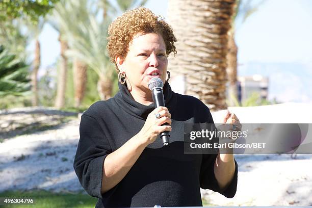 Of BET Networks Debra Lee speaks at the Soul Train Weekend Charity Golf Classic on November 7, 2015 in Las Vegas, Nevada.