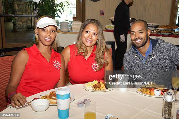 Jazmin Erving, Sonya Houston and actor/model Lamon Archey attend the Soul Train Weekend Charity Golf Classic on November 7, 2015 in Las Vegas, Nevada.