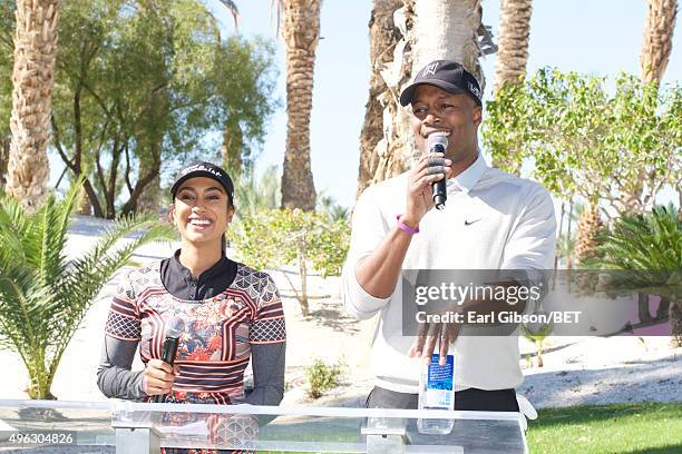 Professional Golfer Seema and Actor Flex Alexander attend the Soul Train Weeken Charity Golf Classic on November 7, 2015 in Las Vegas, Nevada.