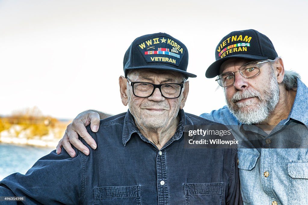 Familie mit zwei Generationen USA militärische War Veterans