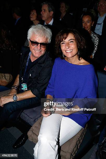 Marc Cerrone and Nathalie Iannetta attend the BNP Paribas Tennis Master 1000 2015 on November 8, 2015 in Paris, France.