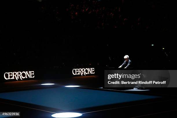 Marc Cerrone performs during the BNP Paribas Tennis Master 1000 2015 on November 8, 2015 in Paris, France.