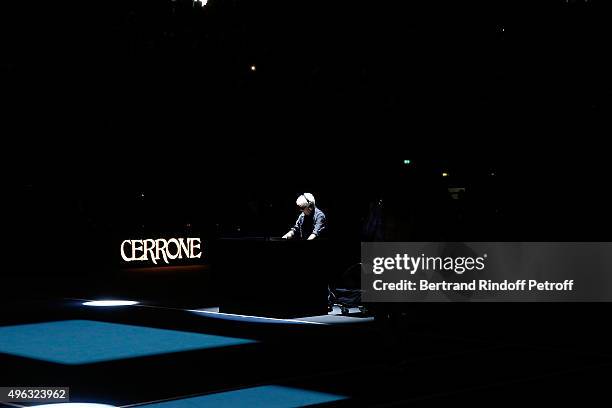 Marc Cerrone performs during the BNP Paribas Tennis Master 1000 2015 on November 8, 2015 in Paris, France.