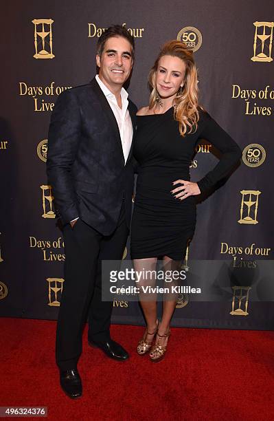 Actors Galen Gering and Jenna Gering attend the Days Of Our Lives' 50th Anniversary Celebration at Hollywood Palladium on November 7, 2015 in Los...