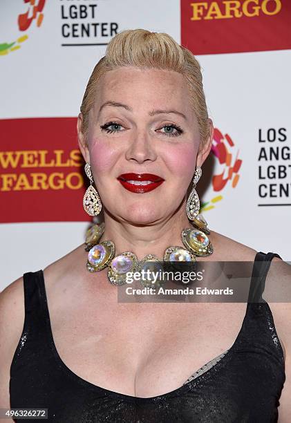 Actress Calpernia Addams arrives at the 46th Anniversary Gala Vanguard Awards at the Hyatt Regency Century Plaza on November 7, 2015 in Los Angeles,...