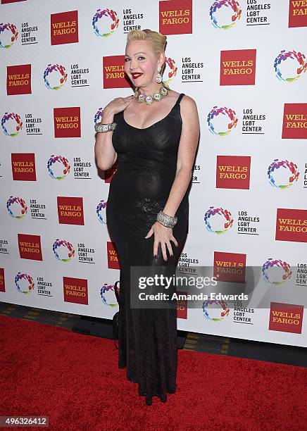 Actress Calpernia Addams arrives at the 46th Anniversary Gala Vanguard Awards at the Hyatt Regency Century Plaza on November 7, 2015 in Los Angeles,...
