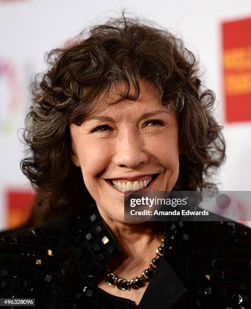 Actress Lily Tomlin arrives at the 46th Anniversary Gala Vanguard Awards at the Hyatt Regency Century Plaza on November 7, 2015 in Los Angeles,...