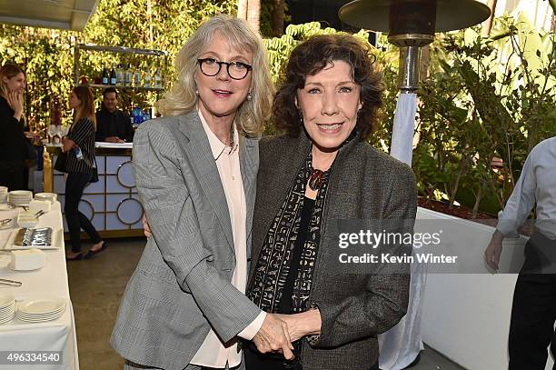 Actresses Blythe Danner and Lily Tomlin attend the photo call for 'Indie Contenders Roundtable presented by The Hollywood Reporter' during AFI FEST...