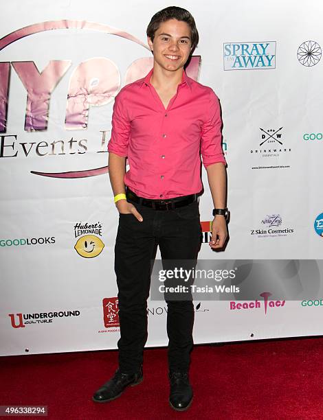 Actor Zach Callison arrives at Hype Events LA Fall Concert at Busby's East on November 8, 2015 in Los Angeles, California.