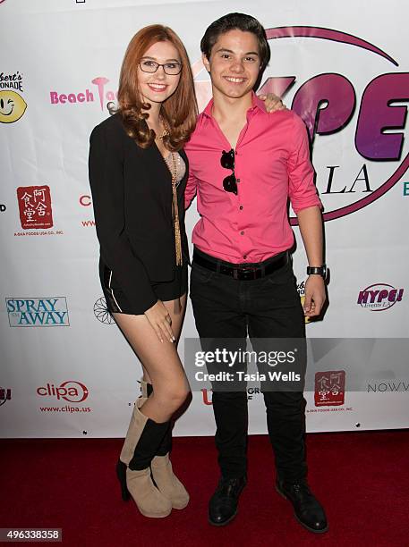 Singer/song writer Serena Laurel and actor Zach Callison arrive at Hype Events LA Fall Concert at Busby's East on November 8, 2015 in Los Angeles,...