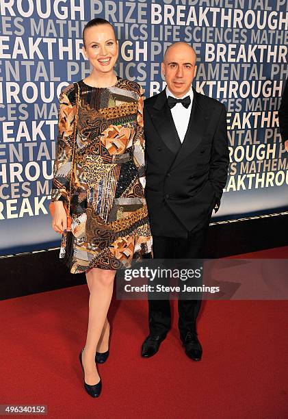 Entrepreneur Yuri Milner and Julia Milner attend the 2016 Breakthrough Prize Ceremony on November 8, 2015 in Mountain View, California.