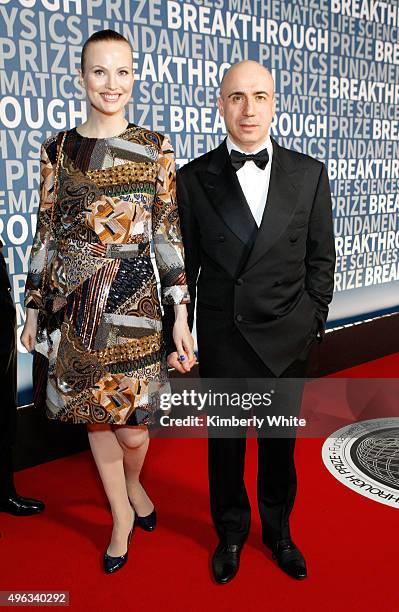 Julia Milner and entrepreneur Yuri Milner attend the 2016 Breakthrough Prize Ceremony on November 8, 2015 in Mountain View, California.