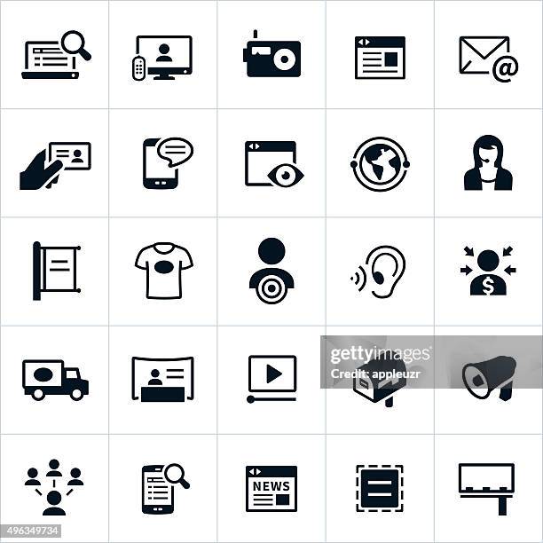 advertising methods icons - junk mail stock illustrations