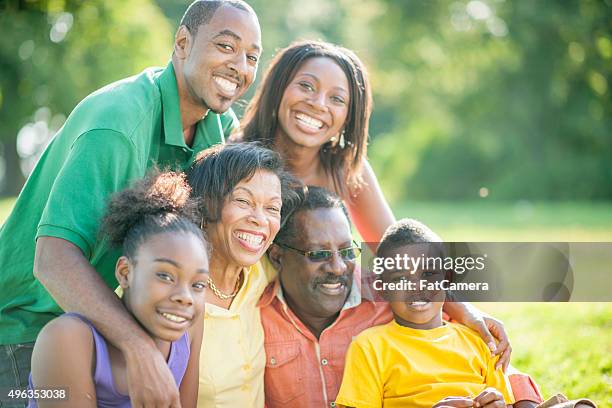 multi-generazionale famiglia seduto insieme - riunione di famiglia foto e immagini stock