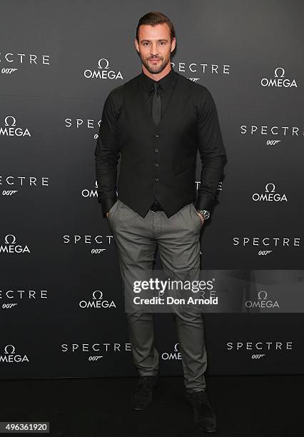 Kris Smith arrives ahead of the Omega VIP screening of the latest James Bond film SPECTRE at Dendy Cinemas Circular Quay on November 9, 2015 in...