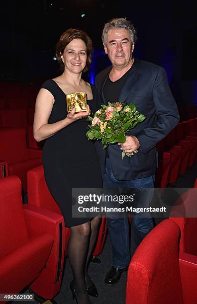 Markus Imboden and actress Martina Gedeck during the 5th German Director Award Metropolis at HFF on November 8, 2015 in Munich, Germany.