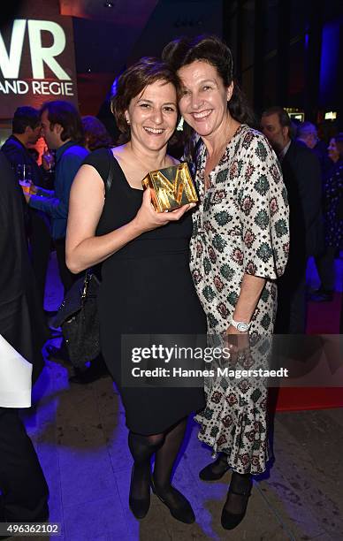 Actress Martina Gedeck and Bettina Reitz during the 5th German Director Award Metropolis at HFF on November 8, 2015 in Munich, Germany.