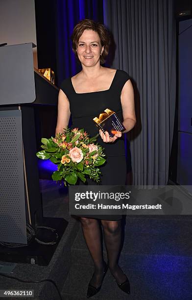 Actress Martina Gedeck during the 5th German Director Award Metropolis at HFF on November 8, 2015 in Munich, Germany.