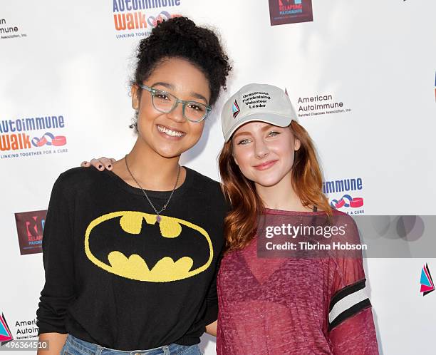 Aisha Dee and Haley Ramm attend the Inaugural Los Angeles Autoimmune Walk hosted by Haley Ramm on November 8, 2015 in Culver City, California.