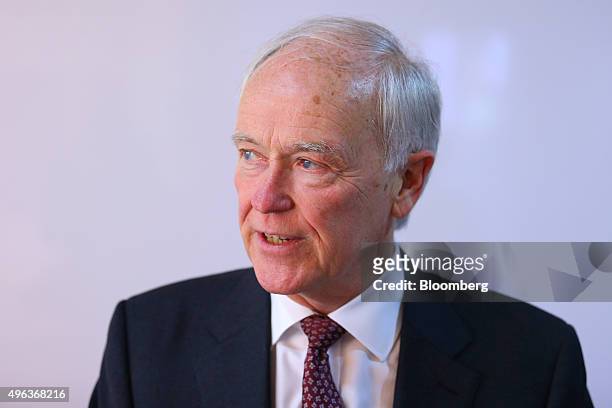 Tim Clark, president of Emirates Airline, speaks during a Bloomberg Television interview on the second day of the 14th Dubai Air Show at Dubai World...
