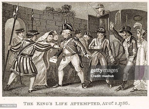 assassination effort of king george iii of england - george iii of the united kingdom stock illustrations