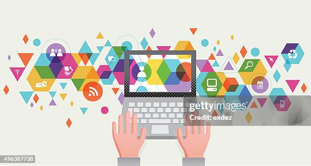 communication tech design - technician stock illustrations