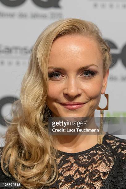 Janin Ullmann arrives at the GQ Men of the year Award 2015 at Komische Oper on November 5, 2015 in Berlin, Germany.