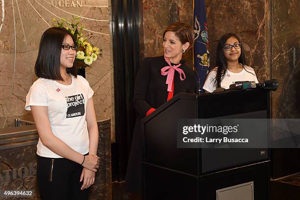 Glamour magazine editor in chief Cindi Leive lights the Empire State Building in Honor of the 25th Anniversary of Glamours Women of the Year Awards...