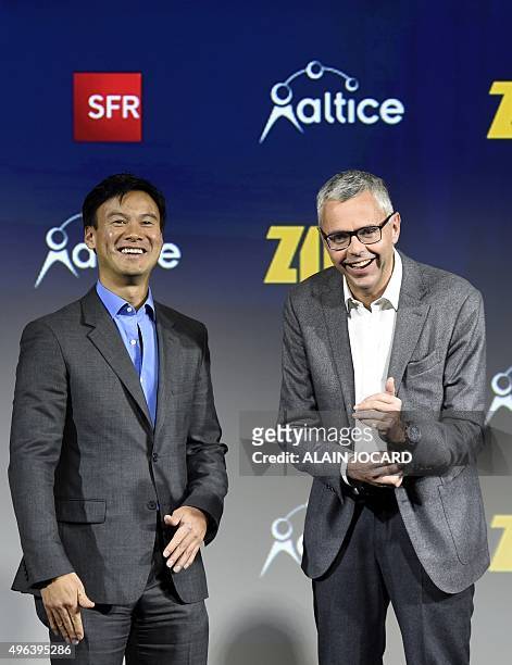 Netherlands-based multinational telecoms company Altice CEO Dexter Goe , and Michel Combes, both Chief Operating Officer of the Group Altice and...