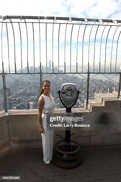 Ballerina Misty Copeland lights the Empire State Building in Honor of the 25th Anniversary of Glamours Women of the Year Awards on November 9, 2015...