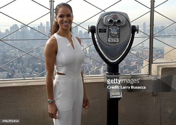 Ballerina Misty Copeland lights the Empire State Building in Honor of the 25th Anniversary of Glamours Women of the Year Awards on November 9, 2015...